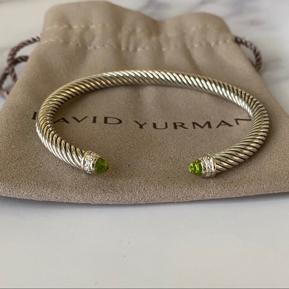 David Yurman 5mm Diamond & Peridot Bracelet - Picture 6 of 8